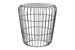 18" Grey Outdoor Metal Accent Table