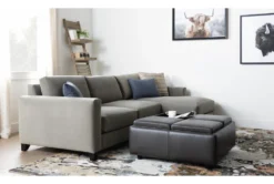 Dorian Leather Storage Cocktail Ottoman -Home Furniture 262299 grey leather cocktail ottoman room 59