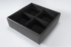 Dorian Leather Storage Cocktail Ottoman -Home Furniture 262299 grey leather cocktail ottoman side 20