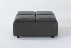 Dorian Leather Storage Cocktail Ottoman