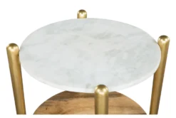 Pico End Table -Home Furniture 262519 white marble end table detail 57