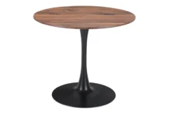 Opera Brown + Black 35" Round Dining Table -Home Furniture 262530 brown mdf dining table detail 44