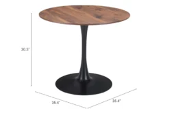 Opera Brown + Black 35" Round Dining Table -Home Furniture 262530 brown mdf dining table detail 50