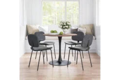 Opera Brown + Black 35" Round Dining Table -Home Furniture 262530 brown mdf dining table room 86