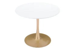 Opera White + Gold 35" Round Dining Table -Home Furniture 262531 white mdf dining table detail 45