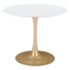 Opera White + Gold 35" Round Dining Table