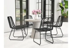 Trask Black Dining Side Chair Set Of 2 -Home Furniture 262627 black polyurethane dining chair room 85
