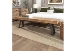 63" Industrial Metal And Wood Bench -Home Furniture 262744 brown wood dining bench room 88 1