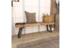 63" Industrial Metal And Wood Bench -Home Furniture 262744 brown wood dining bench room 91