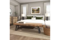 63" Industrial Metal And Wood Bench -Home Furniture 262744 brown wood dining bench room 93