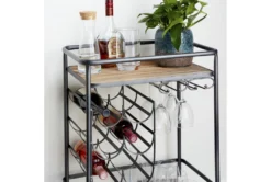 Rolling Industrial Bar Cart -Home Furniture 262760 wood detail 45