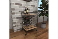 Rolling Industrial Bar Cart -Home Furniture 262760 brown wood bar cart room 89