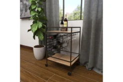 Rolling Industrial Bar Cart -Home Furniture 262760 brown wood bar cart room 90