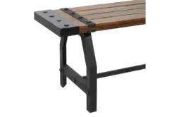Brown 55" Wood Bench -Home Furniture 262764 brown metal dining bench detail 44