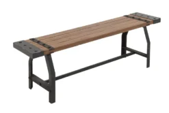 Brown 55" Wood Bench -Home Furniture 262764 brown metal dining bench material 76