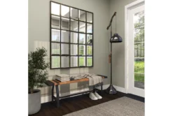 Brown 55" Wood Bench -Home Furniture 262764 brown metal dining bench room 85