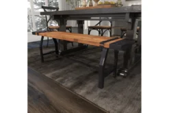 Brown 55" Wood Bench -Home Furniture 262764 brown metal dining bench room 89
