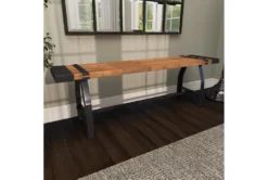 Brown 55" Wood Bench -Home Furniture 262764 brown metal dining bench room 90