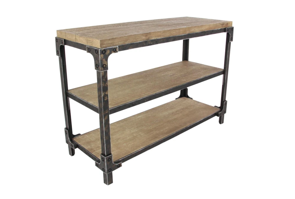 Wood And Metal Industrial 48" Console Table 4 Wood And Metal Industrial 48" Console Table - Image 4