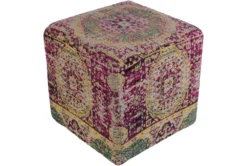 Pouf-Pink Woven Traditional