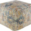 Pouf-Blue Saffron Jute Blend