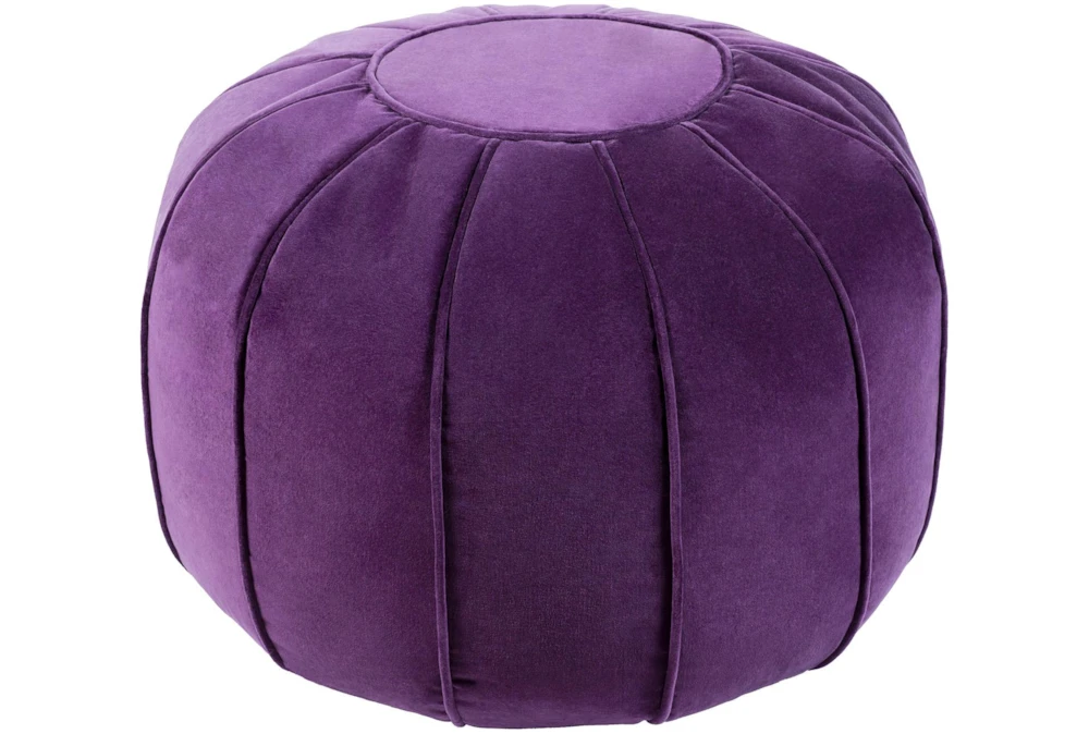 Pouf-Purple Velvet Round 1 Pouf-Purple Velvet Round