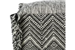 Pouf-Black Cream Fringe -Home Furniture 262858 fiber detail 44