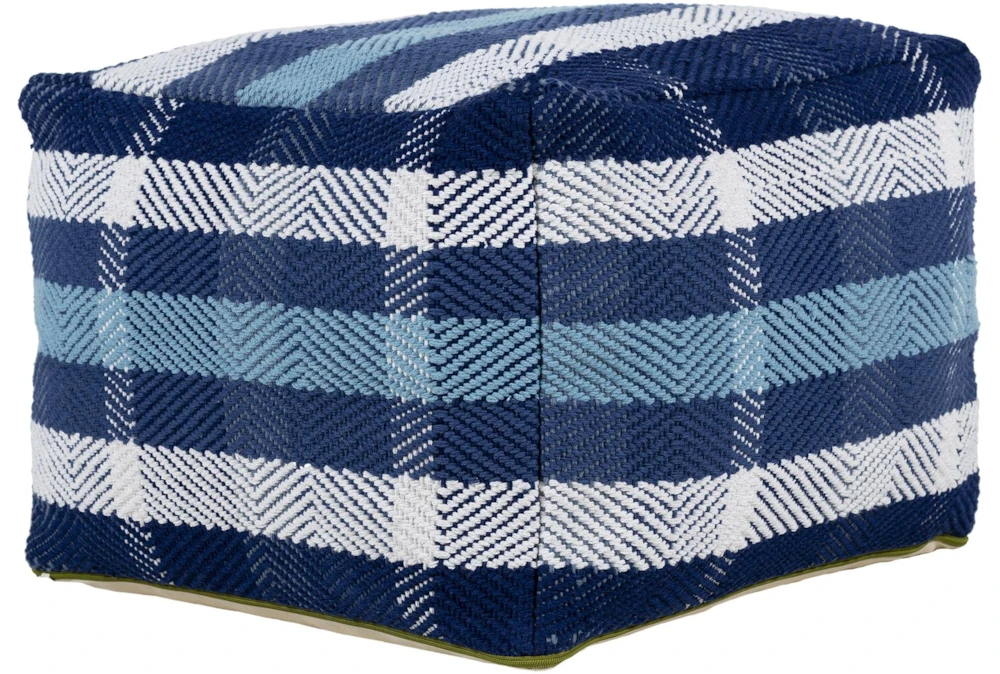 Pouf-Blue White Plaid 4 Pouf-Blue White Plaid - Image 4