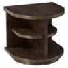 Chocolate Curved Multi Shelf Chairside Table