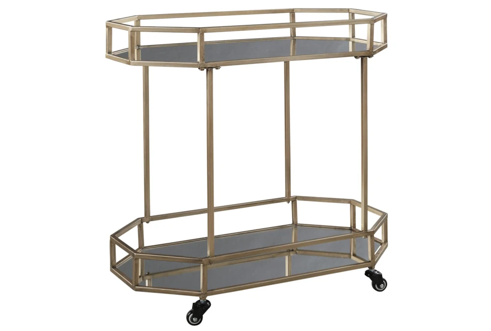 Gold Finish Bar Cart 1 Gold Finish Bar Cart