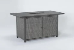 Koro 70" Outdoor Firepit Counter Table -Home Furniture 267399 grey wicker dining table side 18