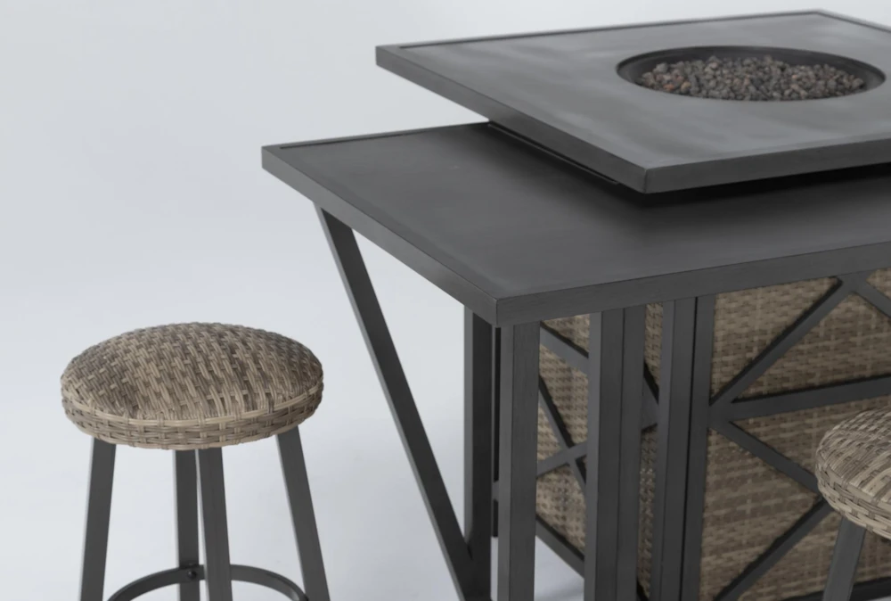 Capri 72" Outdoor Firepit Bar Table With Bar Table And Four Round Barstools 6 Capri 72" Outdoor Firepit Bar Table With Bar Table And Four Round Barstools - Image 6