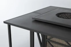 Capri 72" Outdoor Firepit Bar Table With Two Bar Tables 12 Capri 72" Outdoor Firepit Bar Table With Two Bar Tables -Home Furniture 267631 grey wicker bistropub table detail 44