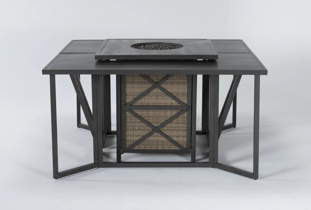 Capri 72" Outdoor Firepit Bar Table With Two Bar Tables 1 Capri 72" Outdoor Firepit Bar Table With Two Bar Tables