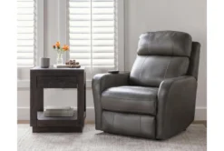 Seville Grey Leather Power Lift Recliner With Heat, Massage, Power Headrest & Lumbar -Home Furniture 267666 grey leather lift room 59