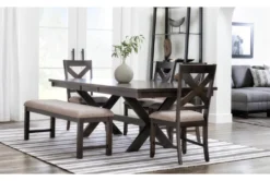 Pollie 60" Dining Bench 15 Pollie 60" Dining Bench -Home Furniture 267678 brown fabric dining bench room 85