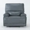 Watkins Blue Leather Power Cordless Recliner With Power Headrest & USB