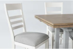 Ozzie 72-100" Extension Dining With Bench + White Side Chair Set For 6 -Home Furniture 268233 grey fabric dining set detail 44