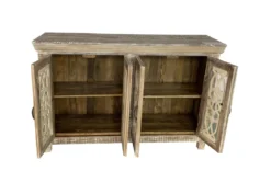 White Wash 4 Door Cabinet -Home Furniture 269399 white wood cabinet storage 12