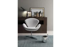 White Tulip Swivel Chair -Home Furniture 269486 white metal accent chair room 86
