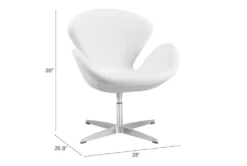White Tulip Swivel Chair -Home Furniture 269486 white polyurethane accent chair detail 44
