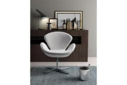 White Tulip Swivel Chair -Home Furniture 269486 white polyurethane accent chair room 85