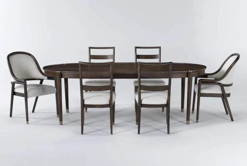 Brighton 76-94" Oval Extension Dining With Side Chair + Arm Chair Set For 6 By Nate Berkus + Jeremiah Brent 1 Brighton 76-94" Oval Extension Dining With Side Chair + Arm Chair Set For 6 By Nate Berkus + Jeremiah Brent