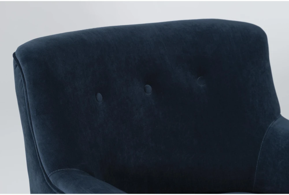 Katrina Velvet Blue Swivel Glider Chair 3 Katrina Velvet Blue Swivel Glider Chair - Image 3