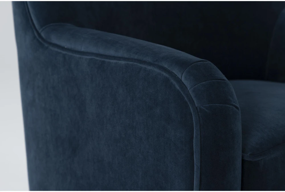 Katrina Velvet Blue Swivel Glider Chair 4 Katrina Velvet Blue Swivel Glider Chair - Image 4