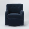 Katrina Velvet Blue Swivel Glider Chair