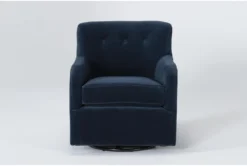 Katrina Velvet Blue Swivel Glider Chair
