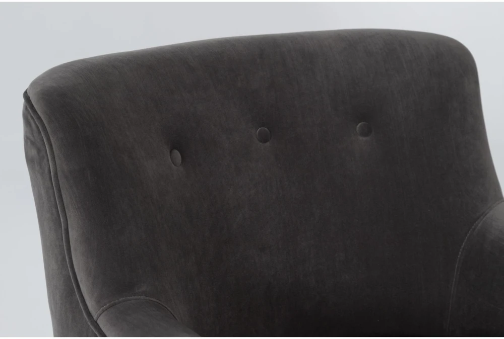 Katrina Velvet Grey Swivel Glider Chair 3 Katrina Velvet Grey Swivel Glider Chair - Image 3