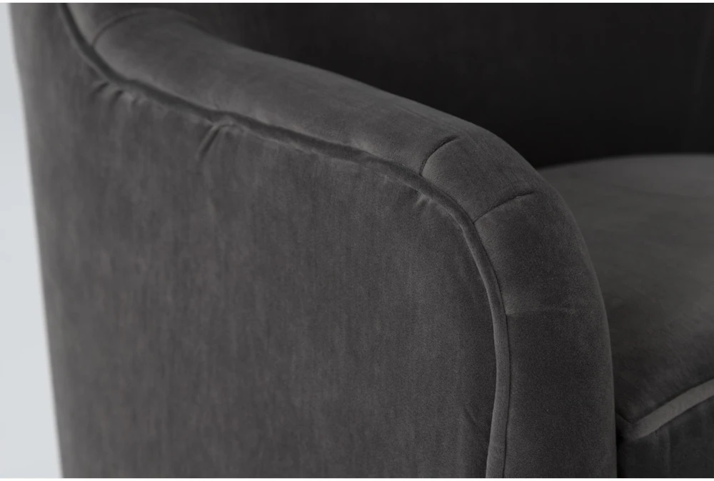 Katrina Velvet Grey Swivel Glider Chair 4 Katrina Velvet Grey Swivel Glider Chair - Image 4