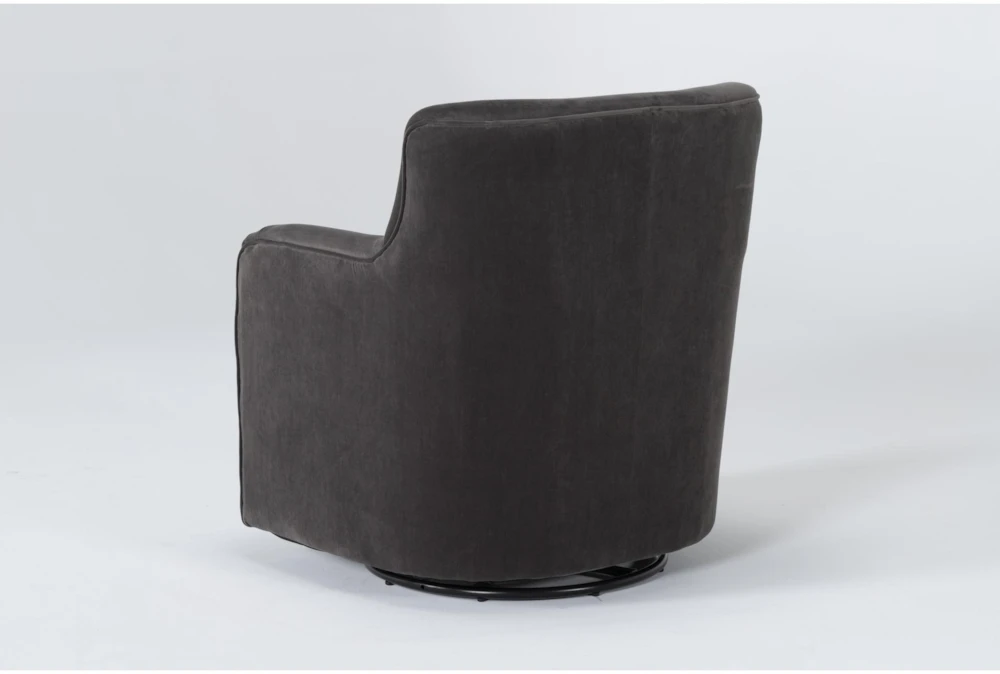 Katrina Velvet Grey Swivel Glider Chair 6 Katrina Velvet Grey Swivel Glider Chair - Image 6